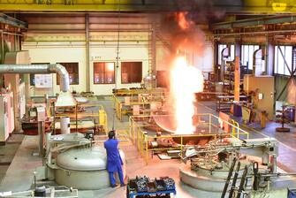 industry - hardening shop with blast furnace and equipment