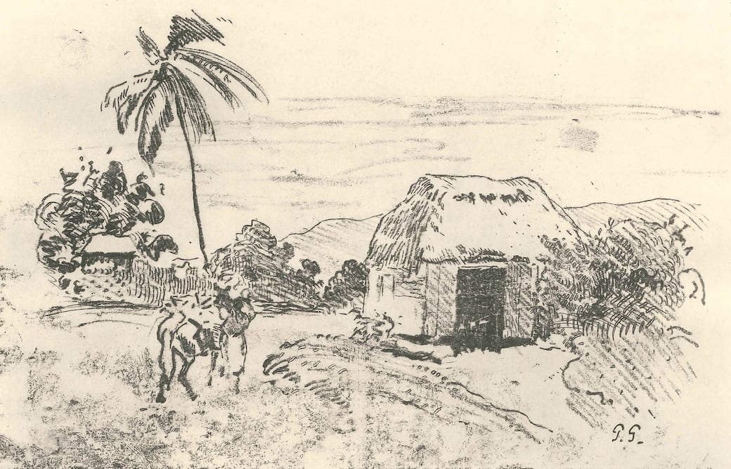 Paul Gauguin, Paesaggio, 1894-1895 Litografia 20x13 cm. Collezione privata
