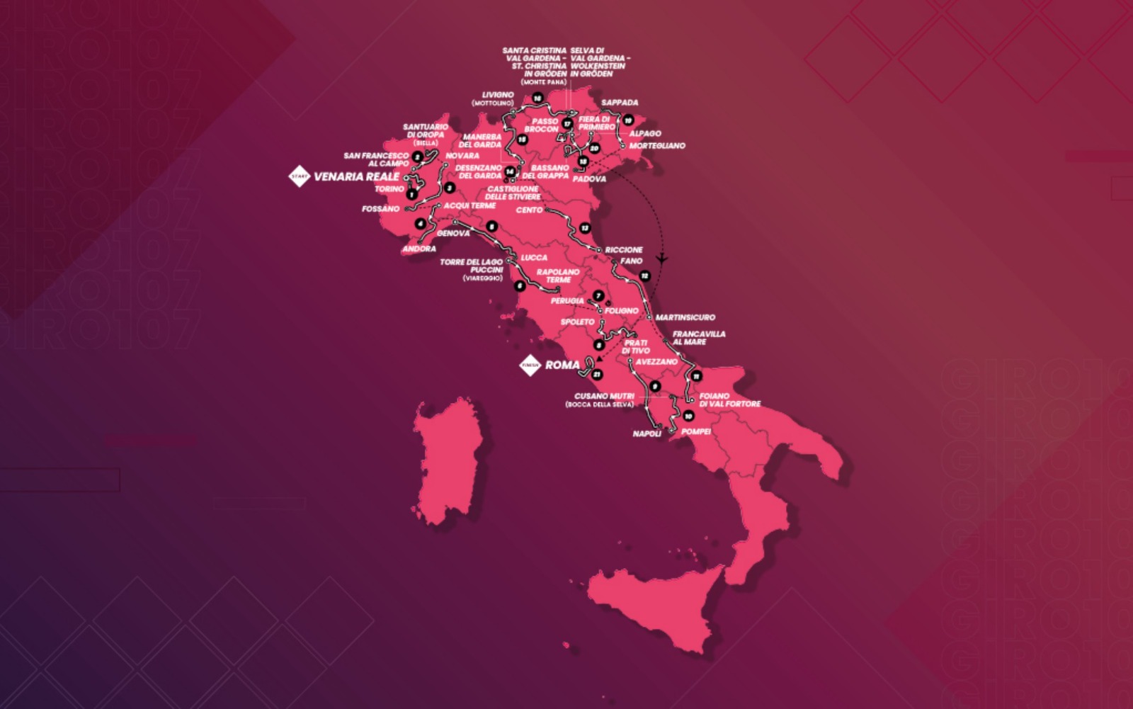 Giro 2024, 20^ tappa da Alpago a Bassano del Grappa percorso e orario