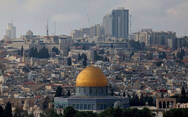 This picture taken from the Mount of Olives shows from shows Jerusalem's Old City with the Dome of the Rock in the al-Aqsa mosque compound, on January 2, 2023. (Photo by AHMAD GHARABLI / AFP) (Photo by AHMAD GHARABLI/AFP via Getty Images)