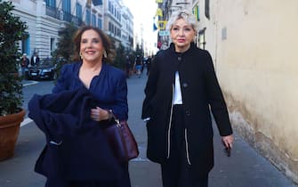 Roma, Funerali di Eleonora Giorgi nella Chiesa degli artisti - Nella foto: Patrizia Mirigliani, Enrica Bonaccorti