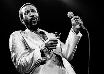 Marvin Gaye performs on stage at De Doelen, Rotterdam, Netherlands, 1st July 1980. (Photo by Rob Verhorst/Redferns)