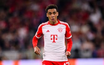 Munich, Germany - September 20: Jamal Musiala of Bayern München during the UEFA Champions League Group Stage Group A match between FC Bayern München and Manchester United at Allianz Arena on September 20, 2023 in Munich, Germany. (Photo by JustPictures) (Photo by Eurasia Sport Images/Just Pictures/Sipa USA)