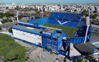 Aerial view of the Jose Amalfitani stadium of Argentine football team Velez Sarsfield on March 7, 2024 in Buenos Aires. (Photo by Luis ROBAYO / AFP) (Photo by LUIS ROBAYO/AFP via Getty Images)