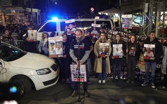 Protesta delle famiglie degli israeliani ostaggi di Hamas