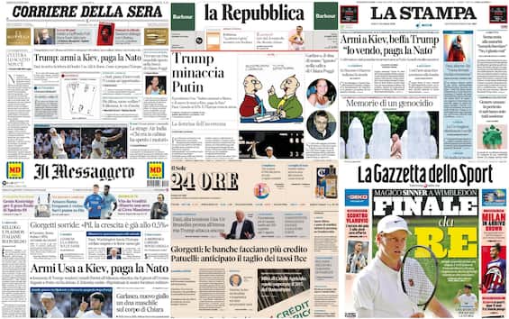 le prime pagine dei quotidiani di oggi 12 luglio la rassegna stampa di sky tg24