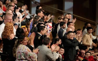 epa10702664 Members of the audience applaud during the World's 50 Best Restaurants gala in Valencia, Spain, 20 June 2023. The gala awards the 50 best restaurants and chefs of the world.  EPA/Manuel Bruque