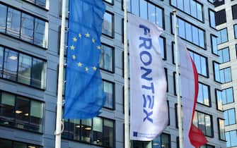 Warsaw, Poland. 2 March 2021. Sign Frontex.. Frontex promotes, coordinates and develops European border management in line with the EU fundamental rig