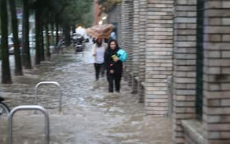 Strade allagate a MIlano