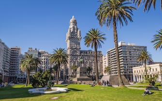 Montevideo - July 02, 2017: Palacio Salvo in the center of the city of Montevideo, Uruguay