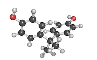 Bisphenol A. Molecular structure on a white background