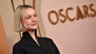 English actress Carey Mulligan attends the Oscar Nominees Luncheon at the Beverly Hilton in Beverly Hills, California, on February 12, 2024. (Photo by Valerie MACON / AFP) (Photo by VALERIE MACON/AFP via Getty Images)