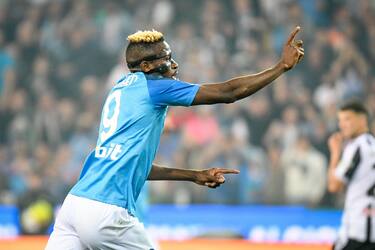 Napoli's Victor Osimhen protests for the goal deleted during the italian soccer Serie A match Udinese Calcio vs SSC Napoli at the Friuli - Dacia Arena stadium in Udine, Italy, 04 May 2023
ANSA/ETTORE GRIFFONI