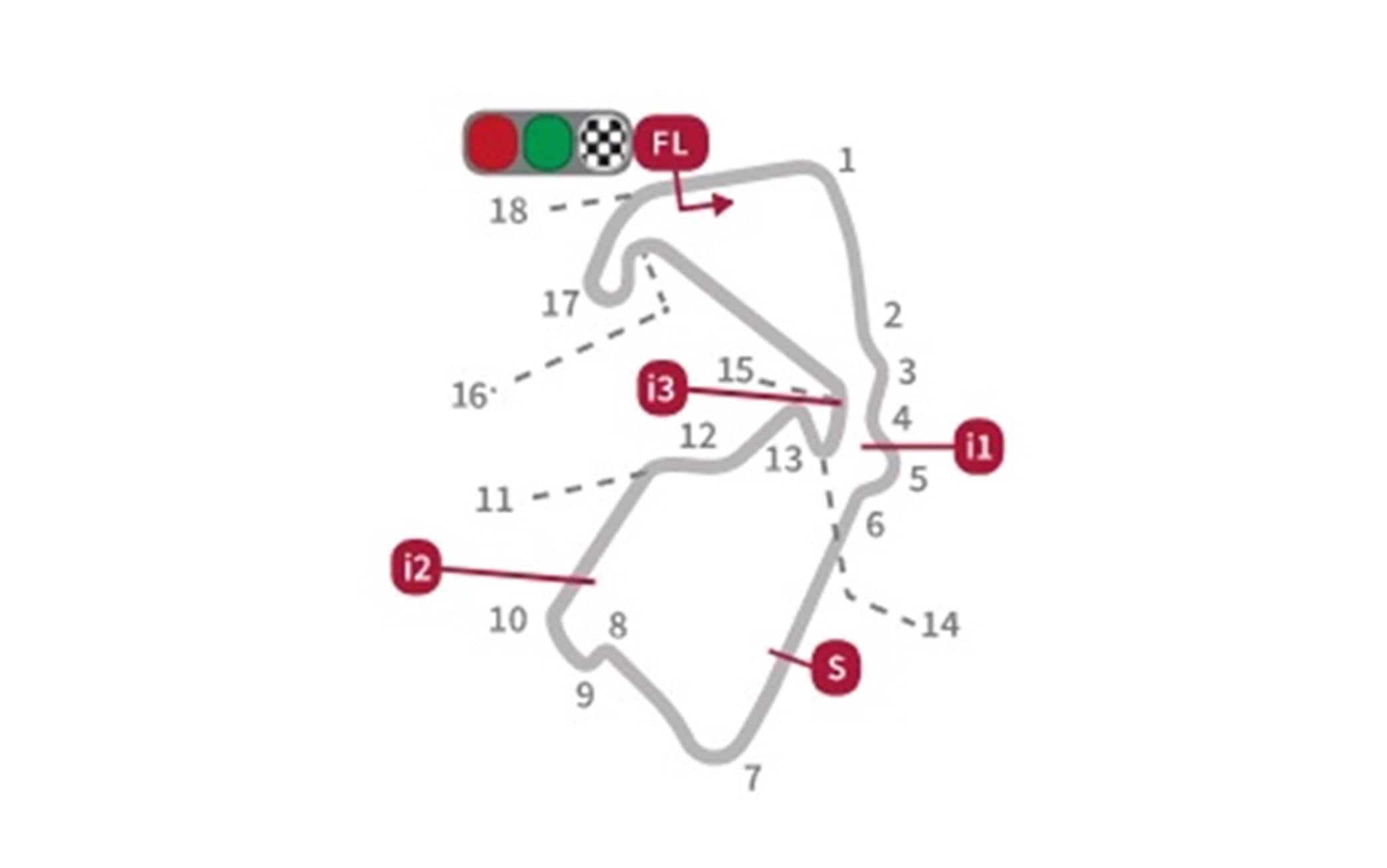 Il layout della pista di Silverstone