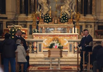 Un momento alla Chiesa degli Artisti durante i funerali di Sandra Milo, Roma, 31 Gennaio 2024. ANSA/GIUSEPPE LAMI