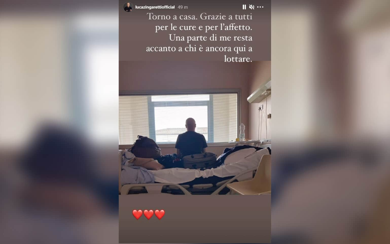 L'immagine postata su Instagram da Luca Zingaretti