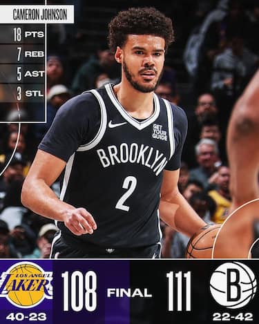 BROOKLYN NETS-LOS ANGELES LAKERS 111-108