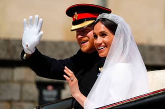 Il principe Harry e Meghan Markle durante il matrimonio