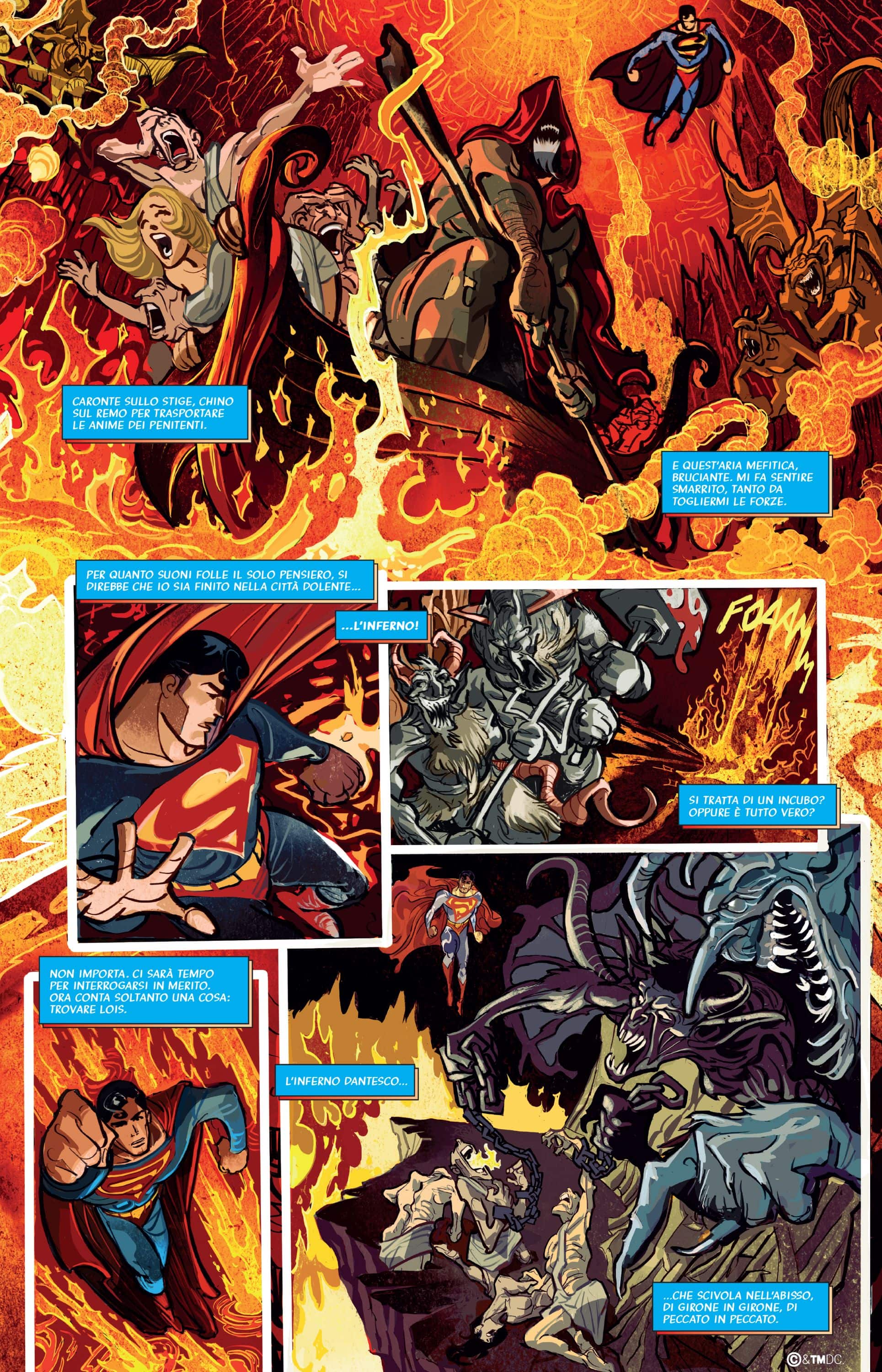 Una tavola tratta da Superman: Inferno di Marco Nucci e Fabio Celoni Una tavola tratta da Superman: Inferno di Marco Nucci e Fabio Celoni