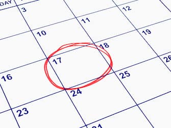 A date circled on a calendar.