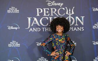 Leah Sava Jeffries, attends the UK premiere of new Disney+ series Percy Jackson and the Olympians, at the Odeon Luxe, Leicester Square, central London. Picture date: Saturday December 16, 2023.