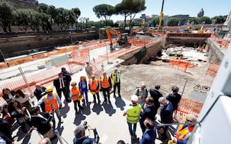 Press conference on the archaeological findings within the construction site for the Jubilee 2025 in Piazza Pia, Castel Sant'Angelo, Rome 14 June 2024. ANSA/FABIO FRUSTACI