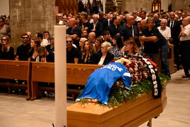 I funerali di Carlo Mazzone nella Chiesa di San Francesco a Piazza del Popolo, Ascoli Piceno, 21 agosto 2023. ANSA/SANDRO PEROZZI