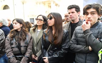Roma, Funerali di Antonello Fassari. Nelle foto Angelica Cinquantini Micol Olivieri e Niccolò Centioni