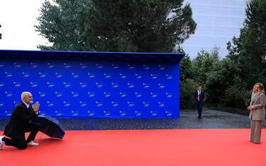 TOPSHOT - Albania's Prime Minister Edi Rama (L) welcomes Italy's Prime Minister Giorgia Meloni ahead of the European Political Community (EPC) summit, in Tirana on May 16, 2025. (Photo by Adnan Beci / AFP) (Photo by ADNAN BECI/AFP via Getty Images)          