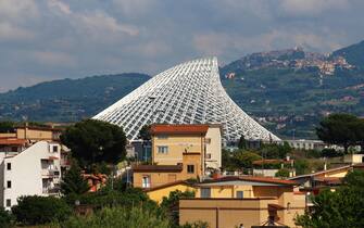 ROME, ITALY - MAY 24, 2015: Modern Pyramid at Tor Vergata by architect Santiago Calatrava  unfinished Swimming Pool cover