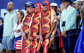 USA fans on day two of the 44th Ryder Cup at the Marco Simone Golf and Country Club, Rome, Italy. Picture date: Saturday September 30, 2023.