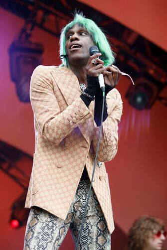 LONDON, ENGLAND - MAY 26: Yves Tumor performs during All Points East Festival at Victoria Park on May 26, 2019 in London, England. (Photo by Burak Cingi/Redferns)
