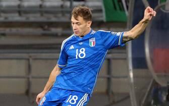 Italy's Nicolò Barella in action during the UEFA EURO 2024 qualifying soccer match between Italy and Malta at the San Nicola stadium in Bari, Italy, 14 October 2023. ANSA/DONATO FASANO