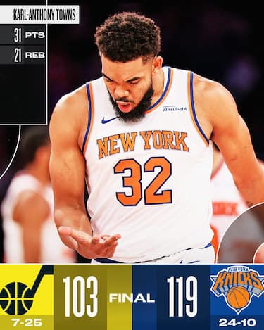 NEW YORK KNICKS-UTAH JAZZ 119-103