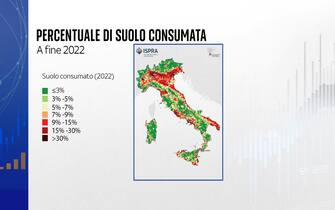 Regioni con la maggiore percentuale di suolo consumata