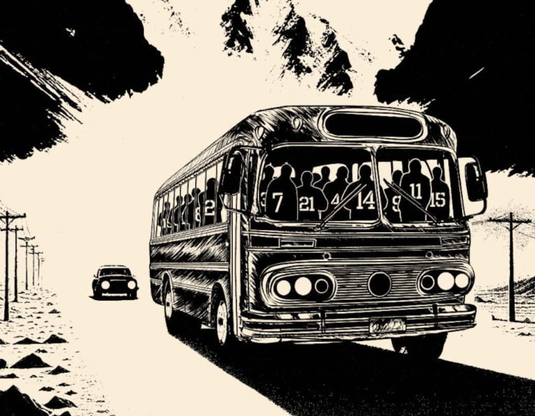 Un dettaglio della copertina de “L’autobus incantato”