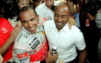 Lewis Hamilton col padre Anthony