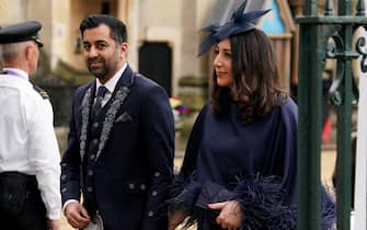 First Minister of Scotland Humza Yousaf and his wife Nadia El-Nakla arriving at Westminster Abbey, central London, ahead of the coronation ceremony of King Charles III and Queen Camilla. Picture date: Saturday May 6, 2023.