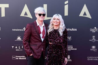 Mark Dasousa and Mery Bas of Nebulossa band during the red carpet of Talia 2024 Awards at Santa Ana Square in Madrid, April 22, 2024. (Photo by David Cruz Sanz/Alter Photos/Sipa USA)