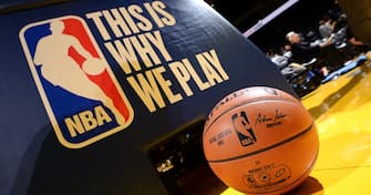 OAKLAND, CA - DECEMBER 1: View of the game ball and This is Why We Play logo before the game between the Golden State Warriors and the Houston Rockets on December 1, 2016 at ORACLE Arena in Oakland, California. NOTE TO USER: User expressly acknowledges and agrees that, by downloading and/or using this photograph, user is consenting to the terms and conditions of Getty Images License Agreement. Mandatory Copyright Notice: Copyright 2016 NBAE (Photo by Noah Graham/NBAE via Getty Images)