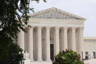 WASHINGTON, DC - JUNE 30: The U.S. Supreme Court is pictured on June 30, 2023 in Washington, DC. The Supreme Court struck down the Biden administrationâ  s student debt forgiveness program in Biden v. Nebraska and also sided with a Christian web designer in Colorado who refuses to create websites to celebrate same-sex weddings out of religious objections. (Photo by Kevin Dietsch/Getty Images)