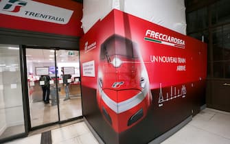 A photograph taken on December 18, 2021 shows a ticket sales agency of the Italian national train operator, Trenitalia, in the Gare de Lyon, in Paris. (Photo by Michel Stoupak/NurPhoto via Getty Images)