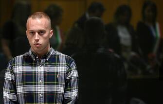 Lee Elder Finnegan during the appeal process for the murder of Carabiniere Mario Cerciello Rega in 2019, Rome, Italy, 3 July 2024. ANSA/RICCARDO ANTIMIANI