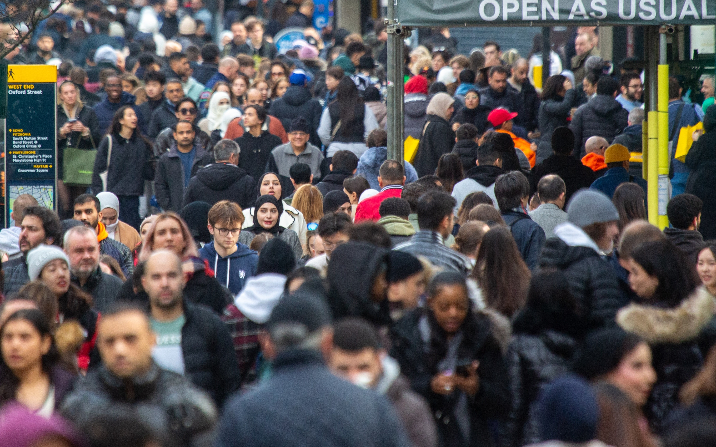 Shoppers are seen on Oxford Street on Boxing Day, in London.



Pictured: GV,General View

Ref: SPL10655958 261223 NON-EXCLUSIVE

Picture by: Tayfun Salci/ZUMA / SplashNews.com



Splash News and Pictures

USA: 310-525-5808 
UK: 020 8126 1009

eamteam@shutterstock.com



World Rights, No Argentina Rights, No Belgium Rights, No China Rights, No Czechia Rights, No Finland Rights, No France Rights, No Hungary Rights, No Japan Rights, No Mexico Rights, No Netherlands Rights, No Norway Rights, No Peru Rights, No Portugal Rights, No Slovenia Rights, No Sweden Rights, No Taiwan Rights, No United Kingdom Rights