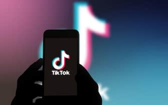 San Francisco, USA - July 2021: Tiktok app logo on mobile phone screen
