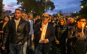 Fiaccolata in memoria di Manuel Mastrapasqua, accoltellato nella notte mentre tornava dal lavoro, nella foto il Sindaco Giovanni Ferretti De Luca (MILANO - 2024-10-13, Massimo Alberico) p.s. la foto e' utilizzabile nel rispetto del contesto in cui e' stata scattata, e senza intento diffamatorio del decoro delle persone rappresentate