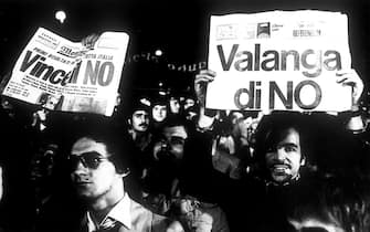 public demonstration, referendum to abrogate the law about divorce, italy 1974