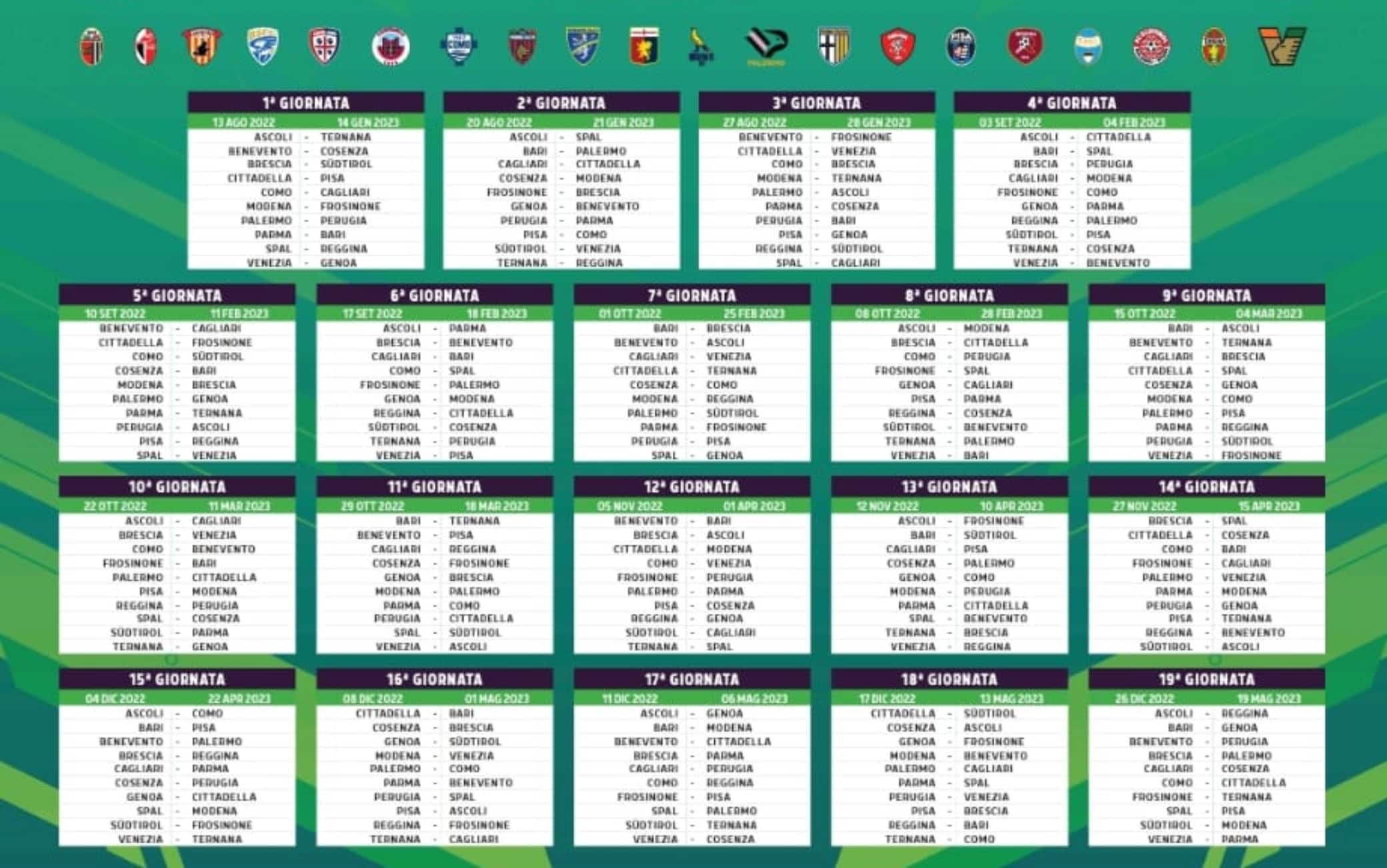 Italy - Serie B Girone B Schedule (2022-2023)