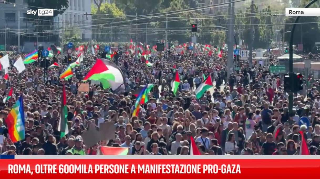 Roma, oltre 600mila persone a manifestazione pro Gaza