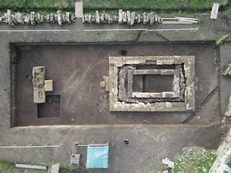 A Paestum sono stati scoperti nel parco archeologico due nuovi tempi dorici. Lo rende noto il Mic. Nella zona occidentale dell'antica città di Poseidonia-Paestum, a ridosso della cinta muraria e a poche centinaia di metri dal mare, è in corso una campagna di scavo stratigrafico che ha portato alla luce due templi greci di stile dorico, 13 gennaio 2024. ANSA/UFFICIO STAMPA MINISTERO DELLA CULTURA +++ NPK +++ NO SALES, EDITORIAL USE ONLY +++

In Paestum, two new Doric temples were discovered in the archaeological park. In the western area of ??the ancient city of Poseidonia-Paestum, close to the city walls and a few hundred meters from the sea, a stratigraphic excavation campaign is underway which has brought to light two Greek temples in Doric style, 13 January 2024. ANSA/MINISTER OF CULTURE PRESS OFFICE +++ NO SALES, EDITORIAL USE ONLY +++